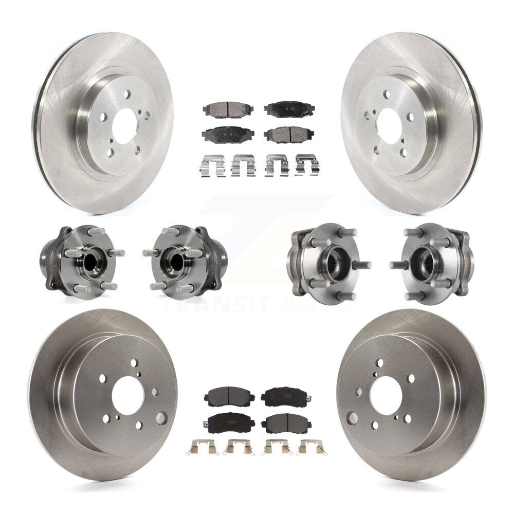 Hub Bearing Brake Rotor & Pad Front Rear Kit (10Pc) For Subaru Crosstrek Impreza