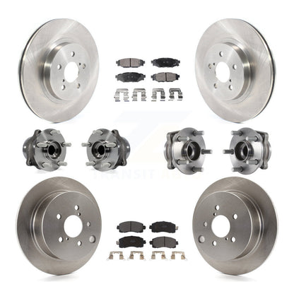 Hub Bearing Brake Rotor & Pad Front Rear Kit (10Pc) For Subaru Crosstrek Impreza