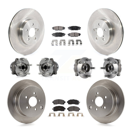 Hub Bearing Brake Rotor & Pad Front Rear Kit (10Pc) For Subaru Crosstrek Impreza