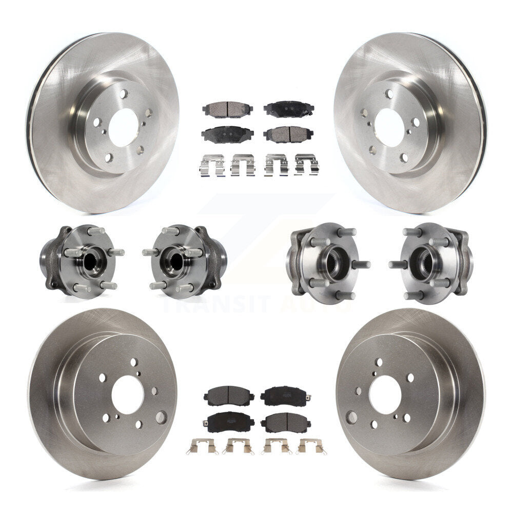 Hub Bearings Disc Brake Rotors And Pads Front Rear Kit (10Pc) For Subaru Impreza