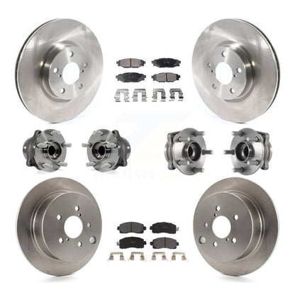 Hub Bearings Disc Brake Rotors And Pads Front Rear Kit (10Pc) For Subaru Impreza