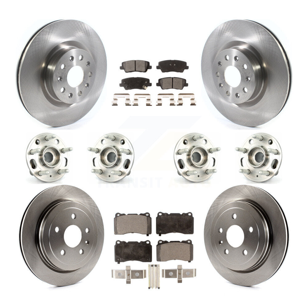 Hub Bearings Disc Brake Rotors And Pads Front Rear Kit (10Pc) For Cadillac CTS