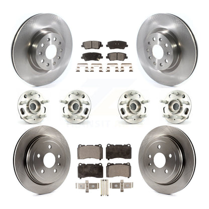 Hub Bearings Disc Brake Rotors And Pads Front Rear Kit (10Pc) For Cadillac CTS