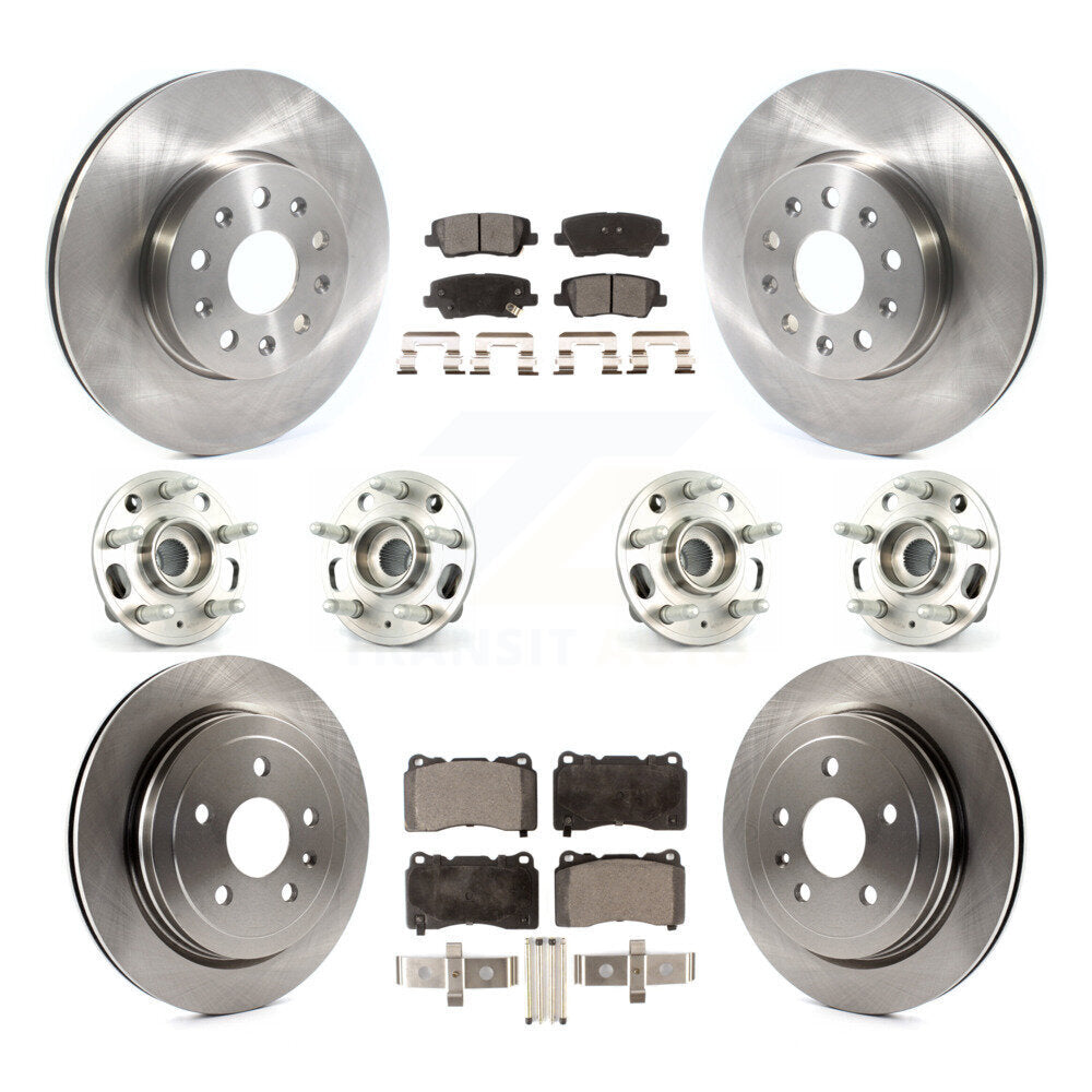 Hub Bearings Disc Brake Rotors And Pads Front Rear Kit (10Pc) For Cadillac CTS