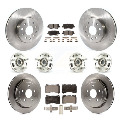 Hub Bearings Disc Brake Rotors And Pads Front Rear Kit (10Pc) For Cadillac CTS