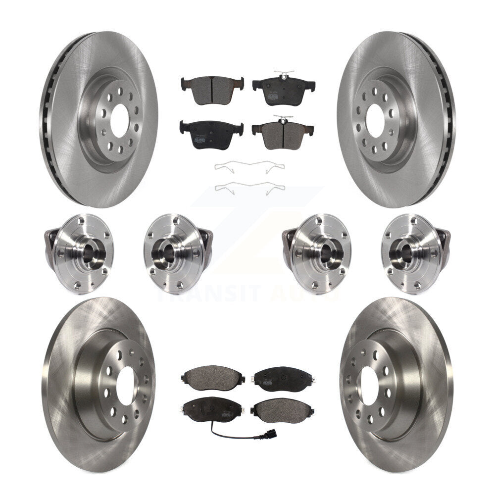 Hub Bearing Disc Brake Rotor Pad Front Rear Kit (10Pc) For Volkswagen Tiguan AWD