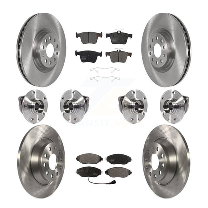 Hub Bearing Disc Brake Rotor Pad Front Rear Kit (10Pc) For Volkswagen Tiguan AWD