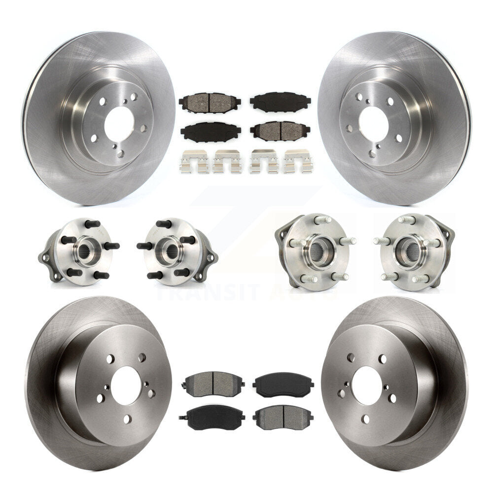 Hub Bearing Disc Brake Rotor Pad Front Rear Kit (10Pc) For Subaru Outback Legacy