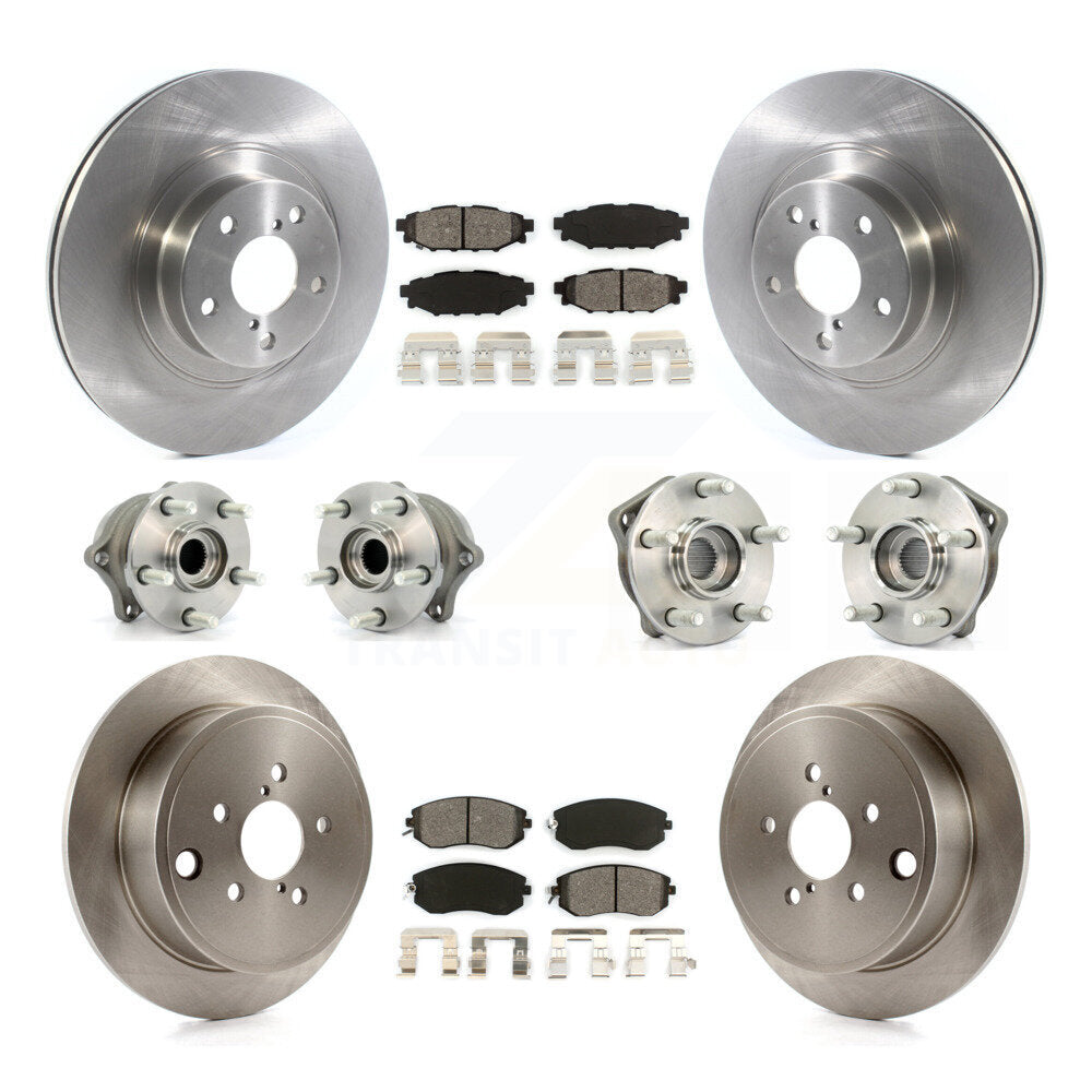 Hub Bearing Brake Rotor & Pads Front Rear Kit (10Pc) For Subaru Impreza Forester