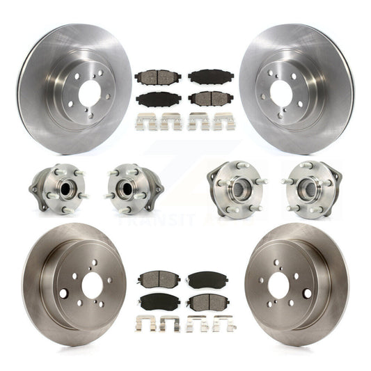 Hub Bearing Brake Rotor & Pads Front Rear Kit (10Pc) For Subaru Impreza Forester