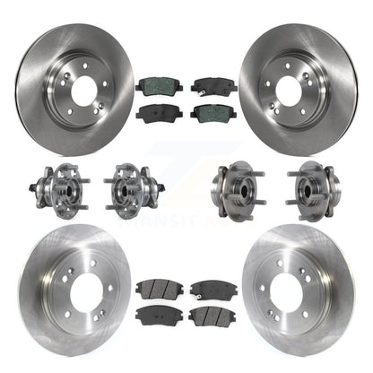 Hub Bearing Brake Rotor Pad Front Rear Kit (10Pc) For 17-20 Hyundai Elantra 1.6L