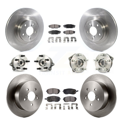 Hub Bearing Disc Brake Rotor Pad Front Rear Kit (10Pc) For Subaru Outback Legacy