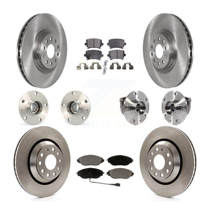 Hub Bearings Disc Brake Rotors And Pads Front Rear Kit (10Pc) For Volkswagen GTI