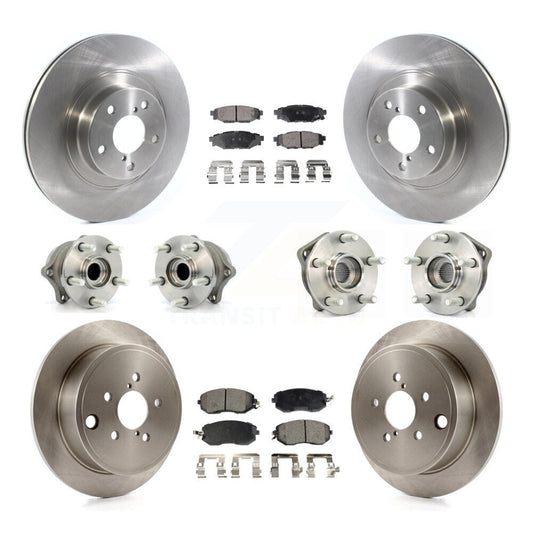 Hub Bearing Brake Rotor & Pads Front Rear Kit (10Pc) For Subaru Impreza Forester