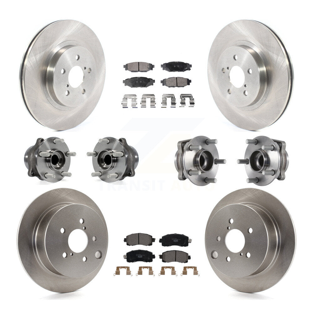 Hub Bearing Brake Rotor & Pad Front Rear Kit (10Pc) For Subaru Crosstrek Impreza