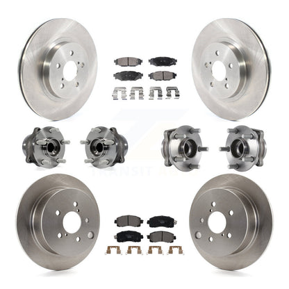 Hub Bearing Brake Rotor & Pad Front Rear Kit (10Pc) For Subaru Crosstrek Impreza