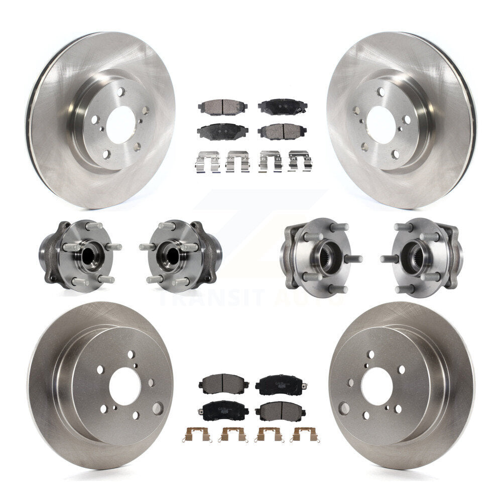 Hub Bearings Disc Brake Rotors And Pads Front Rear Kit (10Pc) For Subaru Impreza
