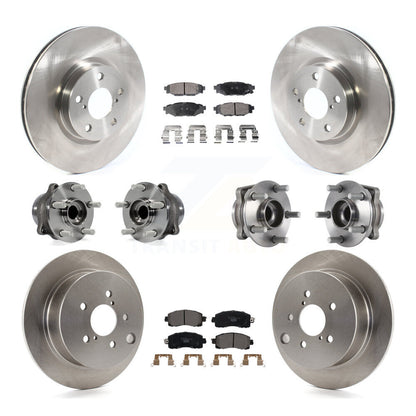 Hub Bearings Disc Brake Rotors And Pads Front Rear Kit (10Pc) For Subaru Impreza