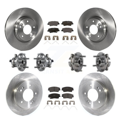 Hub Bearing Brake Rotor Pad Front Rear Kit (10Pc) For 17-20 Hyundai Elantra 1.6L