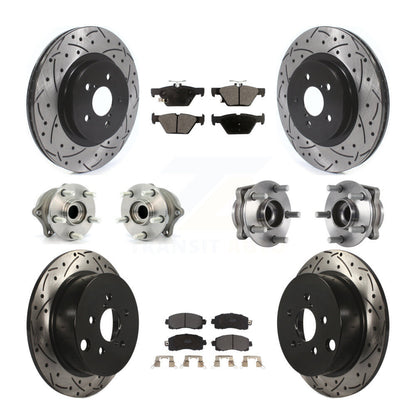 Hub Bearing Coated Brake Rotor & Pads Front Rear Kit (10Pc) For Subaru Crosstrek