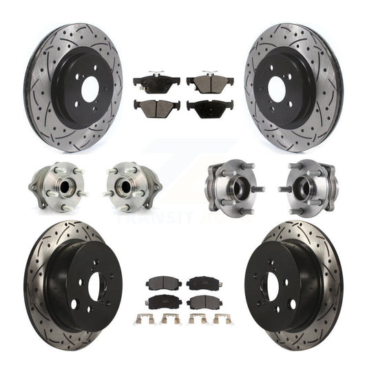 Hub Bearing Coated Brake Rotor & Pads Front Rear Kit (10Pc) For Subaru Crosstrek