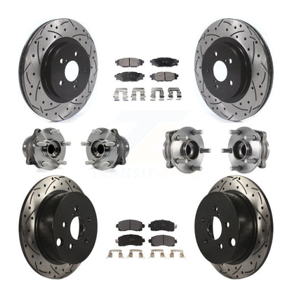 Hub Bearing Coated Brake Rotor & Pads Front Rear Kit (10Pc) For Subaru Crosstrek