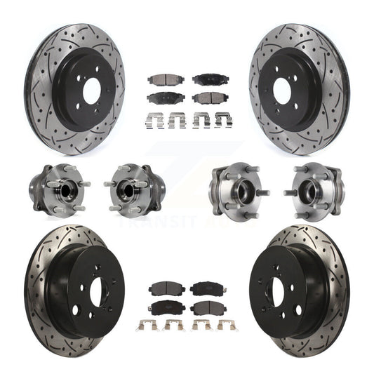 Hub Bearing Coated Brake Rotor & Pads Front Rear Kit (10Pc) For Subaru Crosstrek
