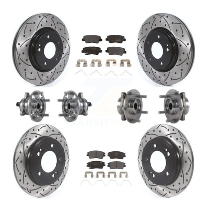 Hub Bearing Coat Brake Rotor Pads Front Rear Kit (10Pc) For Hyundai Elantra 1.6L