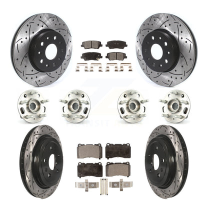 Hub Bearing Coated Disc Brake Rotor & Pad Front Rear Kit (10Pc) For Cadillac CTS