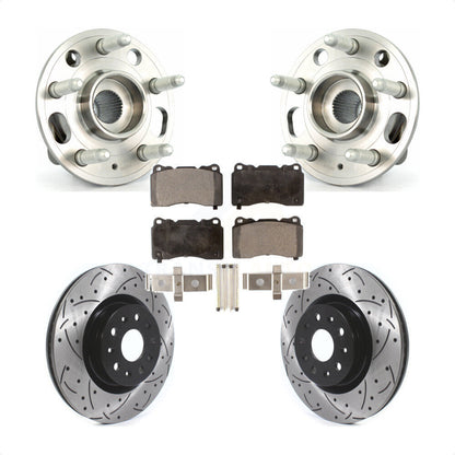 Hub Bearing Assembly Coat Drill Slot Brake Rotor Pads Front Kit For Cadillac CTS