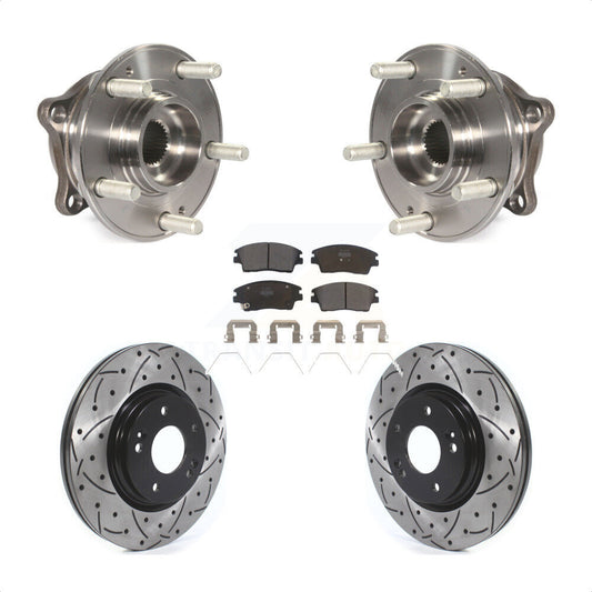 Hub Bearing Drill Slot Brake Rotor Pad Front Kit For Hyundai Tucson Kia Sportage