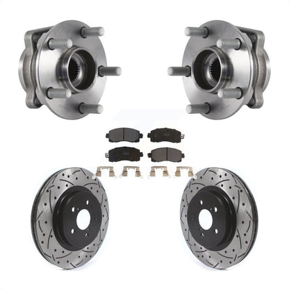 Hub Bearing Drilled Slot Brake Rotor Pads Front Kit For Subaru Crosstrek Impreza