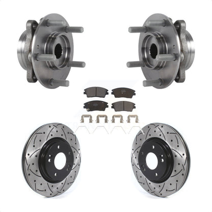 Hub Bearing Drill Slot Brake Rotor Pads Front Kit For 17-20 Hyundai Elantra 1.6L