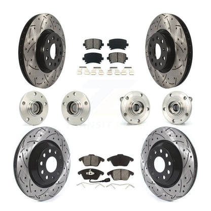 Hub Bearing Coat Brake Rotor Pads Front Rear Kit (10Pc) For Volkswagen Passat CC