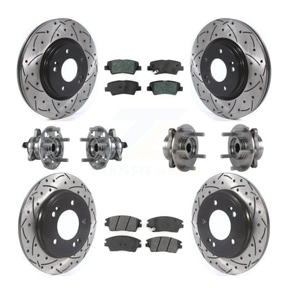 Hub Bearing Coat Brake Rotor Pads Front Rear Kit (10Pc) For Hyundai Elantra 1.6L