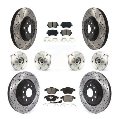 Hub Bearing Coat Brake Rotor Pads Front Rear Kit (10Pc) For Volkswagen Passat CC