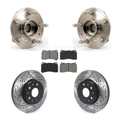 Hub Bearing Assembly Coat Drill Slot Brake Rotor Pads Front Kit For Cadillac CTS