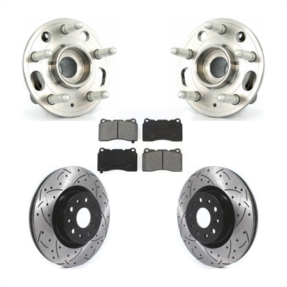 Hub Bearing Assembly Coat Drill Slot Brake Rotor Pads Front Kit For Cadillac CTS