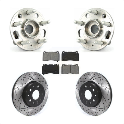 Hub Bearing Assembly Coat Drill Slot Brake Rotor Pads Front Kit For Cadillac CTS