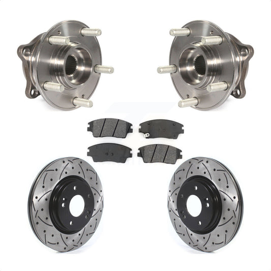 Hub Bearing Drill Slot Brake Rotor Pad Front Kit For Hyundai Tucson Kia Sportage