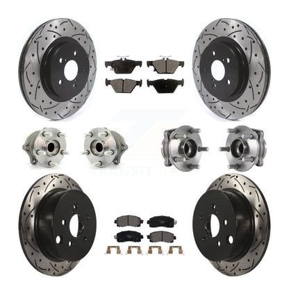 Hub Bearing Coated Brake Rotor & Pads Front Rear Kit (10Pc) For Subaru Crosstrek