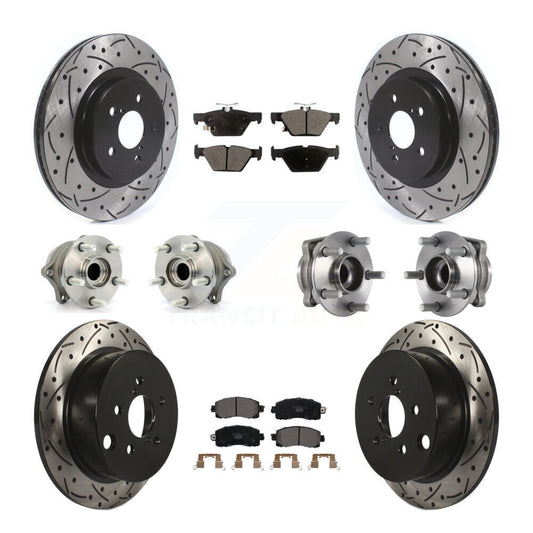 Hub Bearing Coated Brake Rotor & Pads Front Rear Kit (10Pc) For Subaru Crosstrek