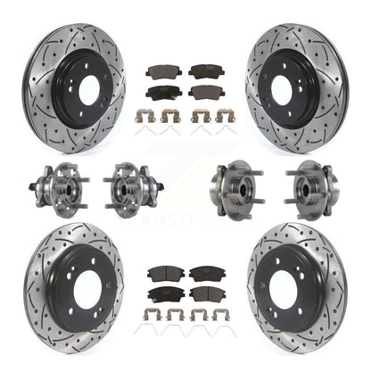 Hub Bearing Coat Brake Rotor Pads Front Rear Kit (10Pc) For Hyundai Elantra 1.6L