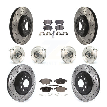 Hub Bearing Coat Brake Rotor Pads Front Rear Kit (10Pc) For Volkswagen Passat CC