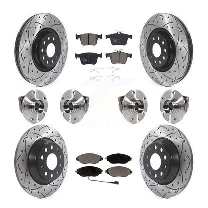 Hub Bearing Coat Brake Rotor Pad Front Rear Kit (10Pc) For Volkswagen Tiguan AWD