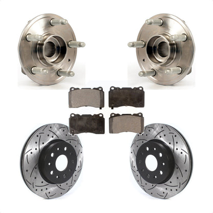 Hub Bearing Assembly Coat Drill Slot Brake Rotor Pads Front Kit For Cadillac CTS