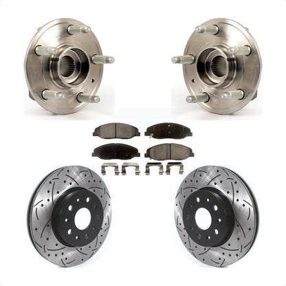 Hub Bearing Assembly Coat Drill Slot Brake Rotor Pads Front Kit For Cadillac CTS