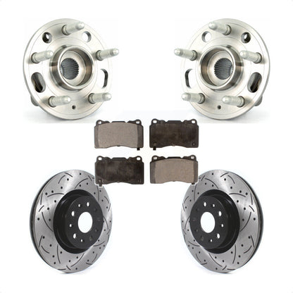 Hub Bearing Assembly Coat Drill Slot Brake Rotor Pads Front Kit For Cadillac CTS