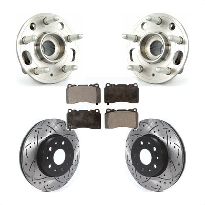 Hub Bearing Assembly Coat Drill Slot Brake Rotor Pads Front Kit For Cadillac CTS