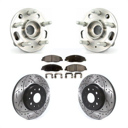 Hub Bearing Assembly Coat Drill Slot Brake Rotor Pads Front Kit For Cadillac CTS